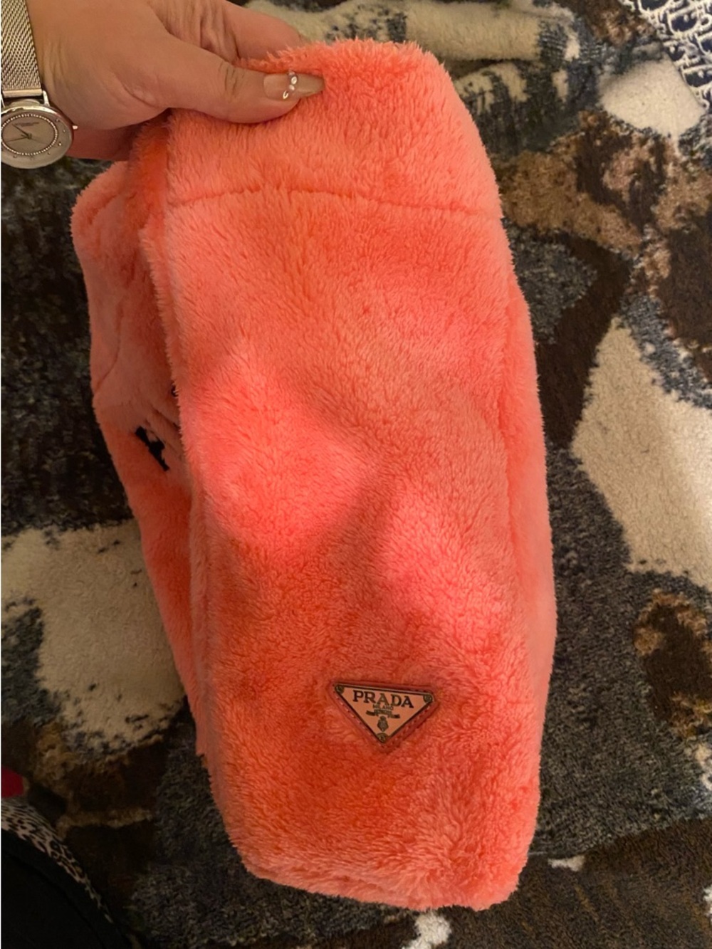 Prada Milano Plush Tote Bag - Hot Pink - Picture 3 of 7